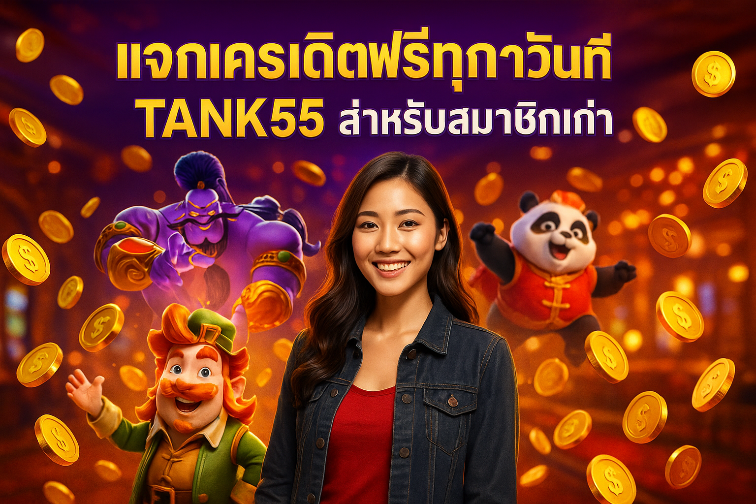 แจกเครดิตฟรีทุกวันที่ TANK55 สำหรับสมาชิกเก่า